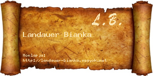 Landauer Bianka névjegykártya